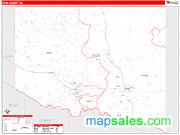 Iron County, MI <br /> Wall Map <br /> Zip Code <br /> Red Line Style 2024 Map