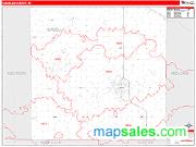 Isabella County, MI <br /> Wall Map <br /> Zip Code <br /> Red Line Style 2024 Map
