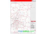 Kent County, MI <br /> Wall Map <br /> Zip Code <br /> Red Line Style 2024 Map