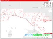 Mackinac County, MI <br /> Wall Map <br /> Zip Code <br /> Red Line Style 2024 Map