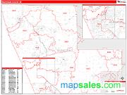 Muskegon County, MI <br /> Wall Map <br /> Zip Code <br /> Red Line Style 2024 Map