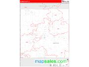 Oscoda County, MI <br /> Wall Map <br /> Zip Code <br /> Red Line Style 2024 Map