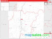 Otsego County, MI <br /> Wall Map <br /> Zip Code <br /> Red Line Style 2024 Map