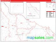 Presque Isle County, MI <br /> Wall Map <br /> Zip Code <br /> Red Line Style 2024 Map