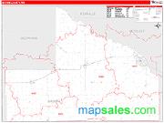 Brown County, MN <br /> Wall Map <br /> Zip Code <br /> Red Line Style 2024 Map