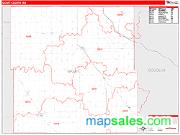 Grant County, MN <br /> Wall Map <br /> Zip Code <br /> Red Line Style 2024 Map