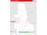 Lake of the Woods County, MN <br /> Wall Map <br /> Zip Code <br /> Red Line Style 2024 Map