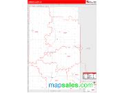 Lincoln County, MN <br /> Wall Map <br /> Zip Code <br /> Red Line Style 2024 Map