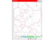 Lyon County, MN <br /> Wall Map <br /> Zip Code <br /> Red Line Style 2024 Map
