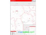 McLeod County, MN <br /> Wall Map <br /> Zip Code <br /> Red Line Style 2024 Map