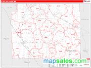Otter Tail County, MN <br /> Wall Map <br /> Zip Code <br /> Red Line Style 2024 Map
