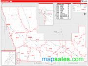 Polk County, MN <br /> Wall Map <br /> Zip Code <br /> Red Line Style 2024 Map
