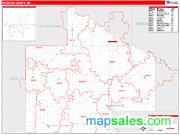 Redwood County, MN <br /> Wall Map <br /> Zip Code <br /> Red Line Style 2024 Map