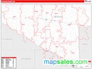 Renville County, MN <br /> Wall Map <br /> Zip Code <br /> Red Line Style 2024 Map