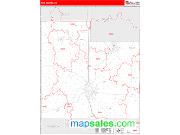 Rice County, MN <br /> Wall Map <br /> Zip Code <br /> Red Line Style 2024 Map
