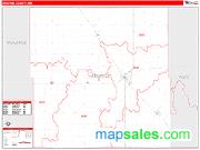 Stevens County, MN <br /> Wall Map <br /> Zip Code <br /> Red Line Style 2024 Map