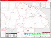Wabasha County, MN <br /> Wall Map <br /> Zip Code <br /> Red Line Style 2024 Map