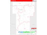 Benton County, MS <br /> Wall Map <br /> Zip Code <br /> Red Line Style 2024 Map