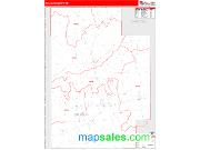 Calhoun County, MS <br /> Wall Map <br /> Zip Code <br /> Red Line Style 2024 Map