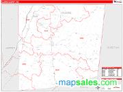 Clarke County, MS <br /> Wall Map <br /> Zip Code <br /> Red Line Style 2024 Map