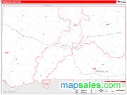 Franklin County, MS <br /> Wall Map <br /> Zip Code <br /> Red Line Style 2024 Map