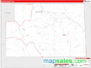 George County, MS <br /> Wall Map <br /> Zip Code <br /> Red Line Style 2024 Map