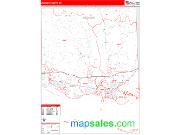 Jackson County, MS <br /> Wall Map <br /> Zip Code <br /> Red Line Style 2024 Map
