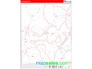 Jasper County, MS <br /> Wall Map <br /> Zip Code <br /> Red Line Style 2024 Map