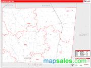 Kemper County, MS <br /> Wall Map <br /> Zip Code <br /> Red Line Style 2024 Map