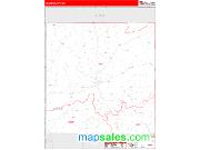 Leake County, MS <br /> Wall Map <br /> Zip Code <br /> Red Line Style 2024 Map