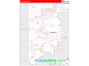 Leflore County, MS <br /> Wall Map <br /> Zip Code <br /> Red Line Style 2024 Map