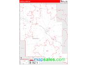Marshall County, MS <br /> Wall Map <br /> Zip Code <br /> Red Line Style 2024 Map