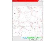 Newton County, MS <br /> Wall Map <br /> Zip Code <br /> Red Line Style 2024 Map