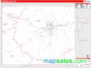 Oktibbeha County, MS <br /> Wall Map <br /> Zip Code <br /> Red Line Style 2024 Map