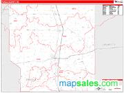 Panola County, MS <br /> Wall Map <br /> Zip Code <br /> Red Line Style 2024 Map