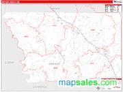 Simpson County, MS <br /> Wall Map <br /> Zip Code <br /> Red Line Style 2024 Map