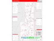 Sunflower County, MS <br /> Wall Map <br /> Zip Code <br /> Red Line Style 2024 Map