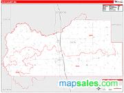 Tate County, MS <br /> Wall Map <br /> Zip Code <br /> Red Line Style 2024 Map