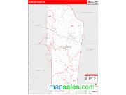 Tishomingo County, MS <br /> Wall Map <br /> Zip Code <br /> Red Line Style 2024 Map