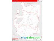 Tunica County, MS <br /> Wall Map <br /> Zip Code <br /> Red Line Style 2024 Map