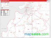Buchanan County, MO <br /> Wall Map <br /> Zip Code <br /> Red Line Style 2024 Map