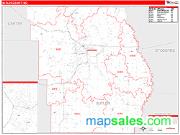 Butler County, MO <br /> Wall Map <br /> Zip Code <br /> Red Line Style 2024 Map