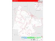 Cole County, MO <br /> Wall Map <br /> Zip Code <br /> Red Line Style 2024 Map