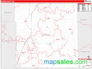 Daviess County, MO <br /> Wall Map <br /> Zip Code <br /> Red Line Style 2024 Map