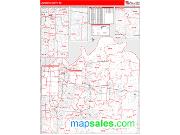 Jackson County, MO <br /> Wall Map <br /> Zip Code <br /> Red Line Style 2024 Map