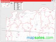 Lafayette County, MO <br /> Wall Map <br /> Zip Code <br /> Red Line Style 2024 Map
