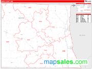 Lewis County, MO <br /> Wall Map <br /> Zip Code <br /> Red Line Style 2024 Map