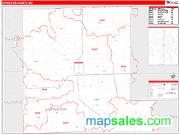 Livingston County, MO <br /> Wall Map <br /> Zip Code <br /> Red Line Style 2024 Map