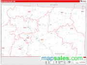 McDonald County, MO <br /> Wall Map <br /> Zip Code <br /> Red Line Style 2024 Map