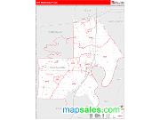 New Madrid County, MO <br /> Wall Map <br /> Zip Code <br /> Red Line Style 2024 Map
